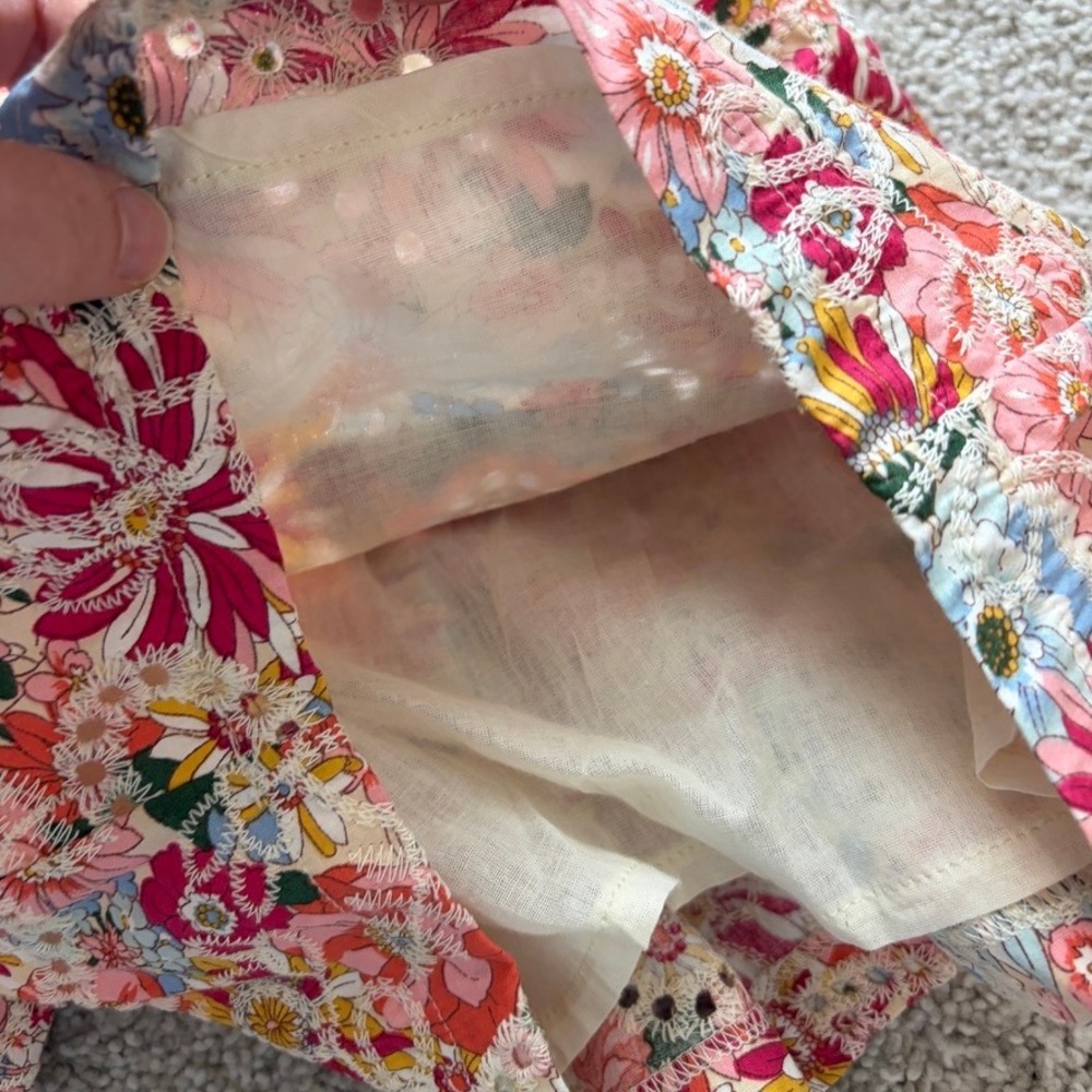 Solitaire Embroidered Shorts Womens M Pink Colorful Eyelet Lace Spring Floral - Picture 5 of 7